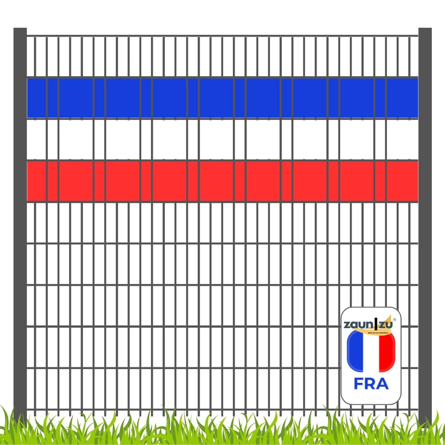 zaunzu Sichtschutz Fanartikel für Frankreich Doppelstabmatten Volle Streifenbreite