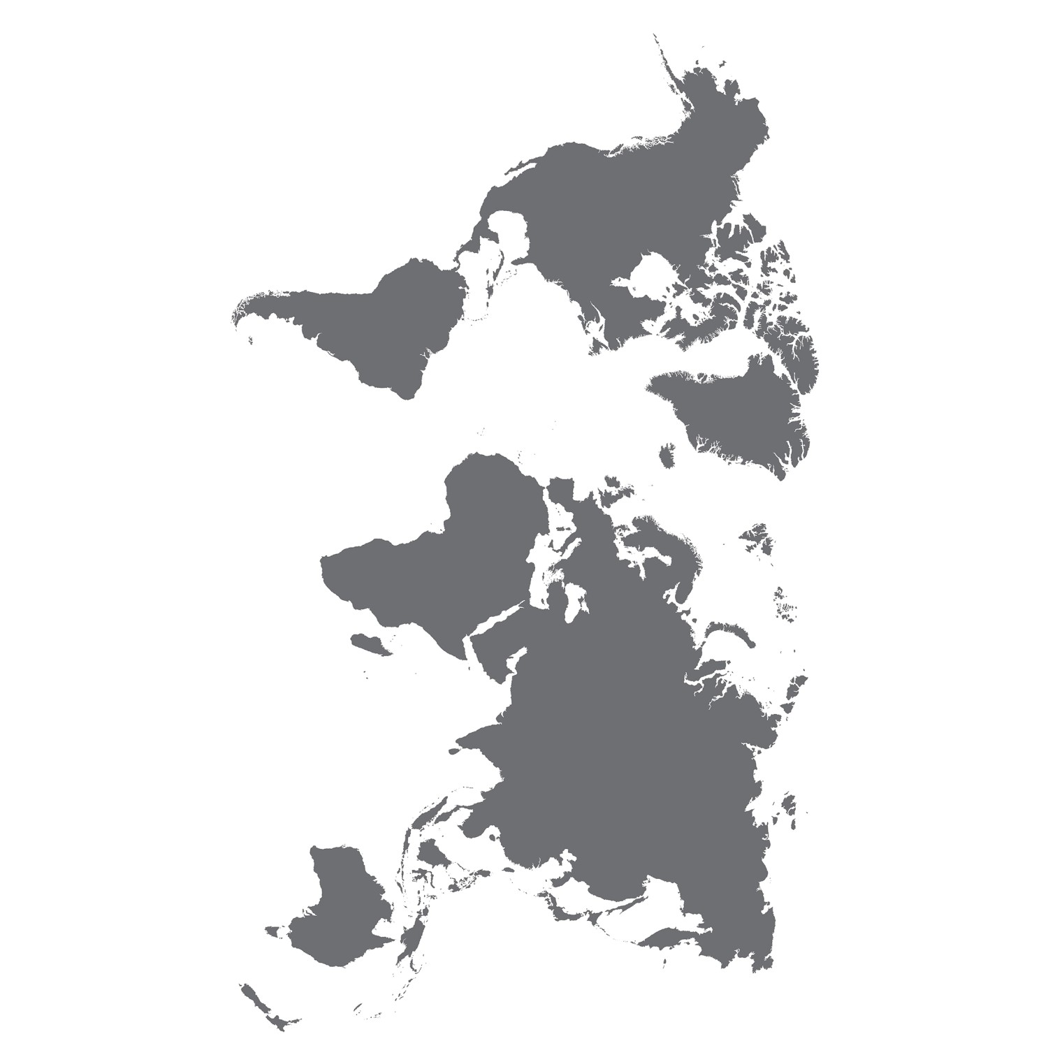 Sanders & Sanders Wandtattoo Weltkarte Grau 65 x 85 cm 600272