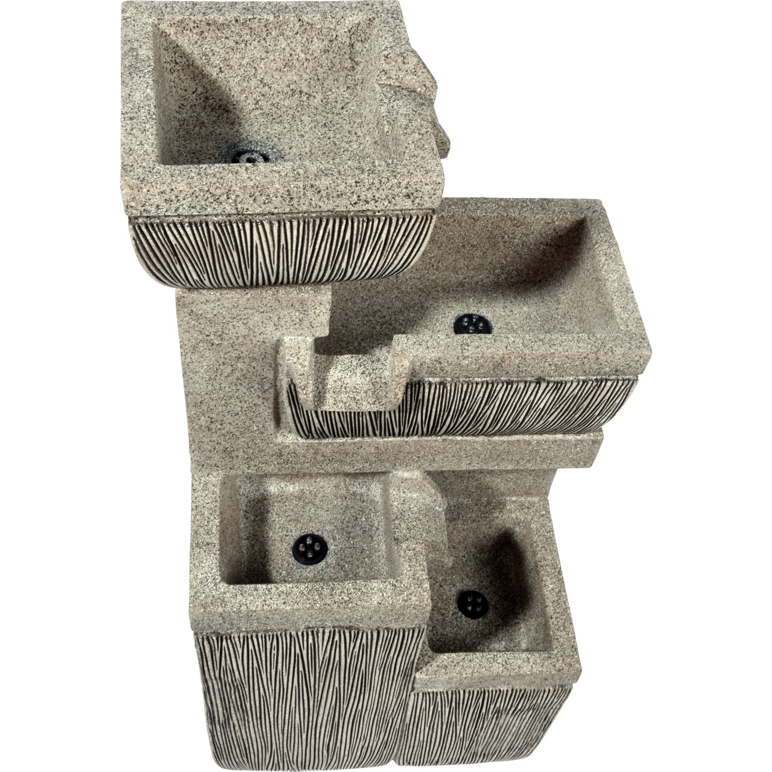 Großer Design-Gartenbrunnen mit 4 Stufen 38,7 cm x 32,3 cm x 80,3 cm