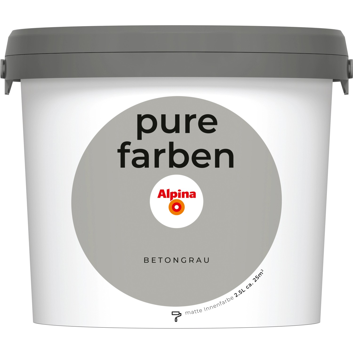 Alpina Wandfarbe Pure Farben Betongrau 2,5 l