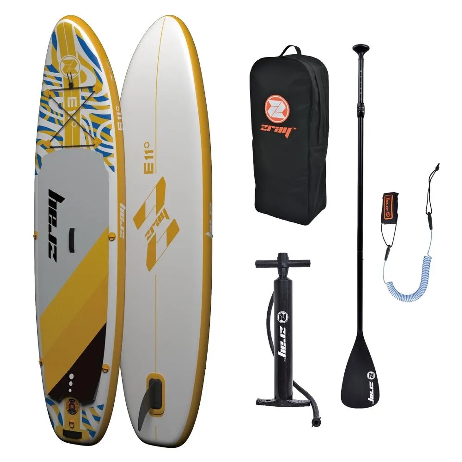 ZRAY Aufblasbares Stand Up Paddle Board E11 Komplettset Gelb 335 x 81 x 13 cm inkl. Zubehör