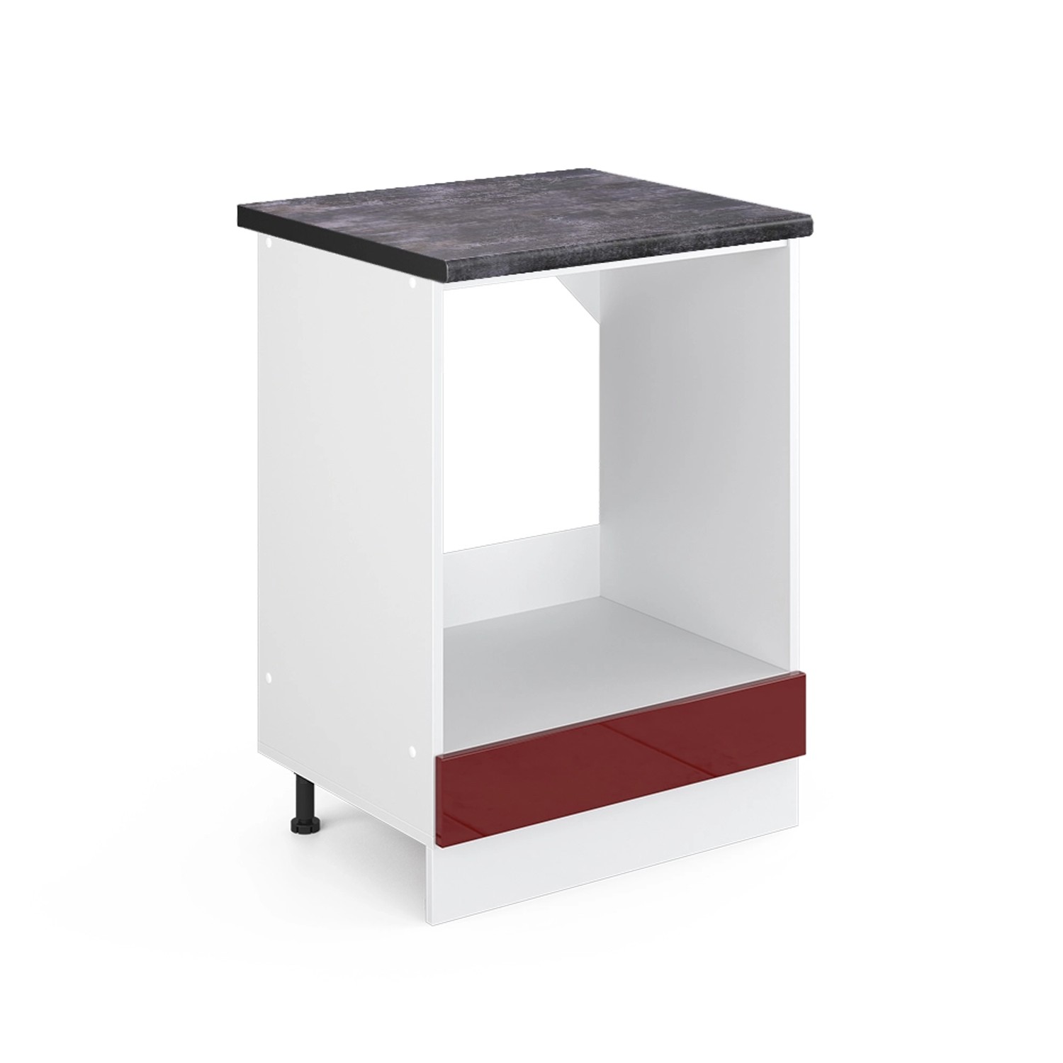 Vicco Herdumbauschrank R-Line Bordeaux Hochglanz/Weiß 60 cm AP Anthrazit