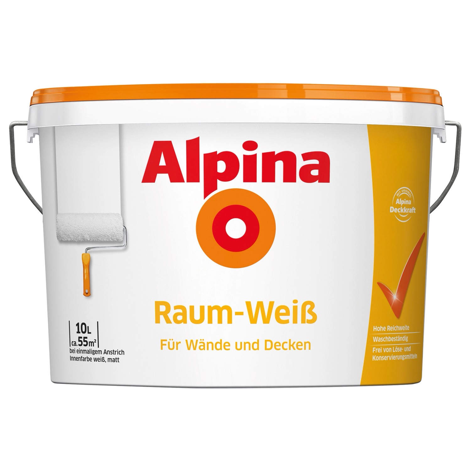 Alpina Wandfarbe Raum-Weiß matt 10 l