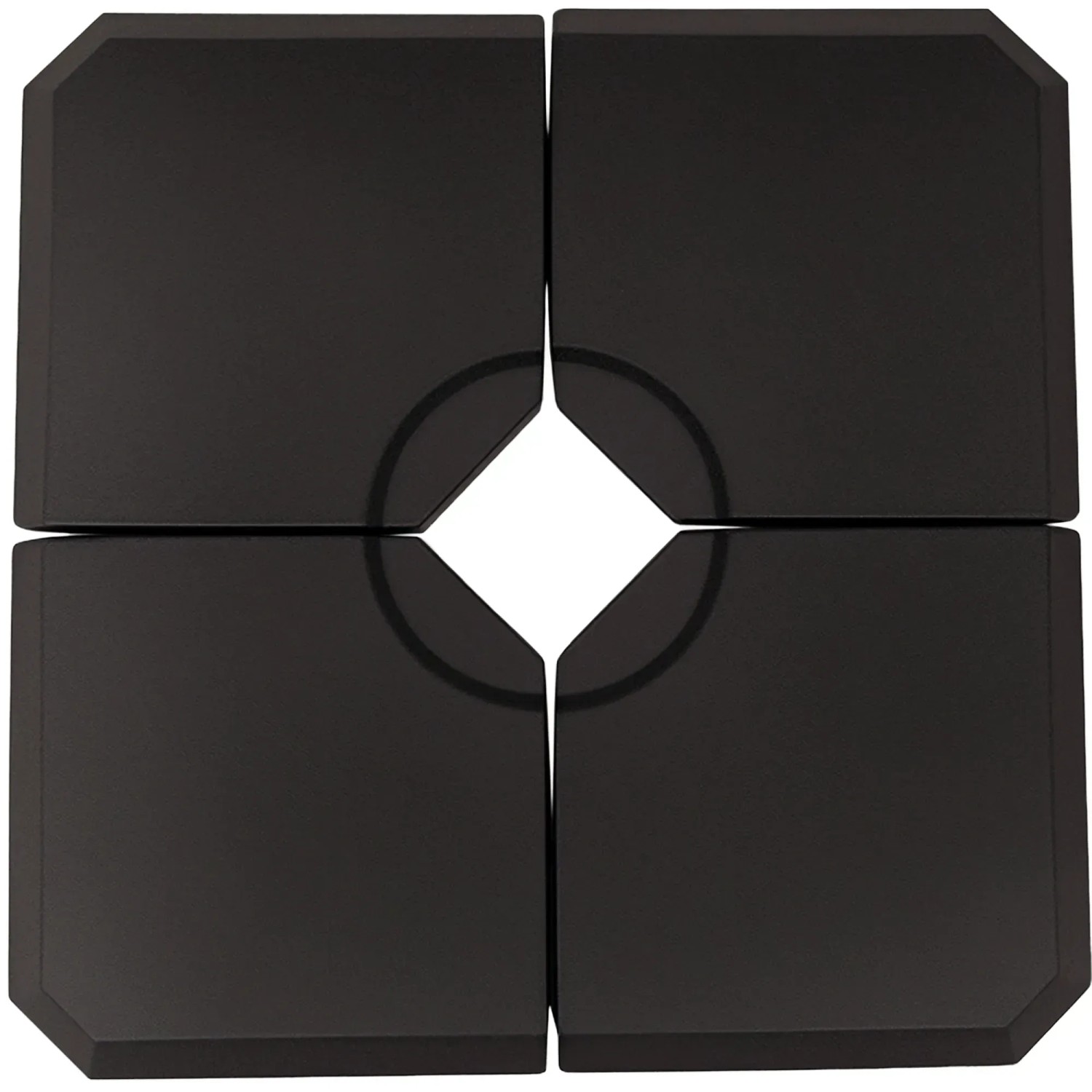 Outsunny Gewichte für Sonnenschirmständer HDPE Schwarz L100 x B100 x H9,5 cm