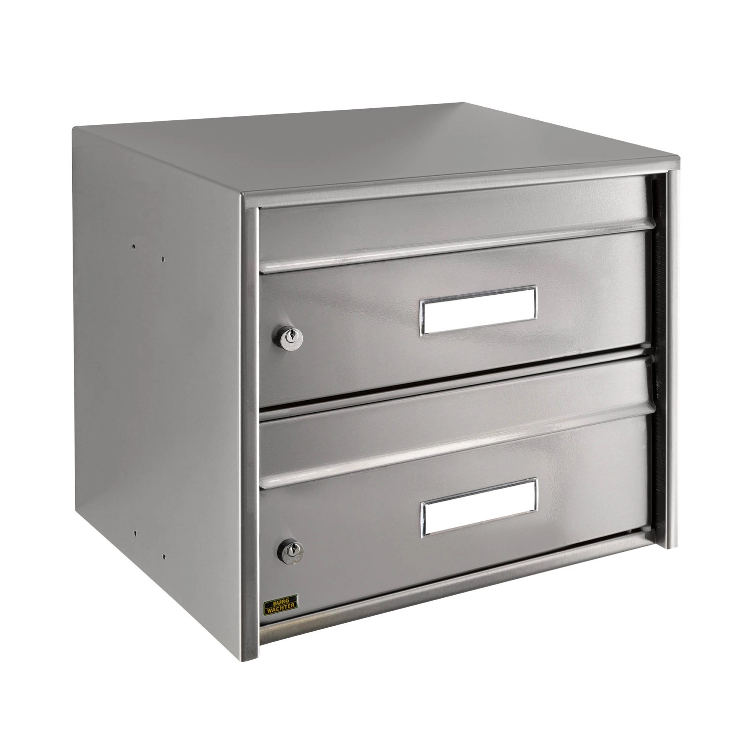 Burg Wächter Briefkasten / Briefkasten 2 Parteien / Wandbriefkasten Edelstahl / Wandbriefkasten Erweiterbar / Namensschild