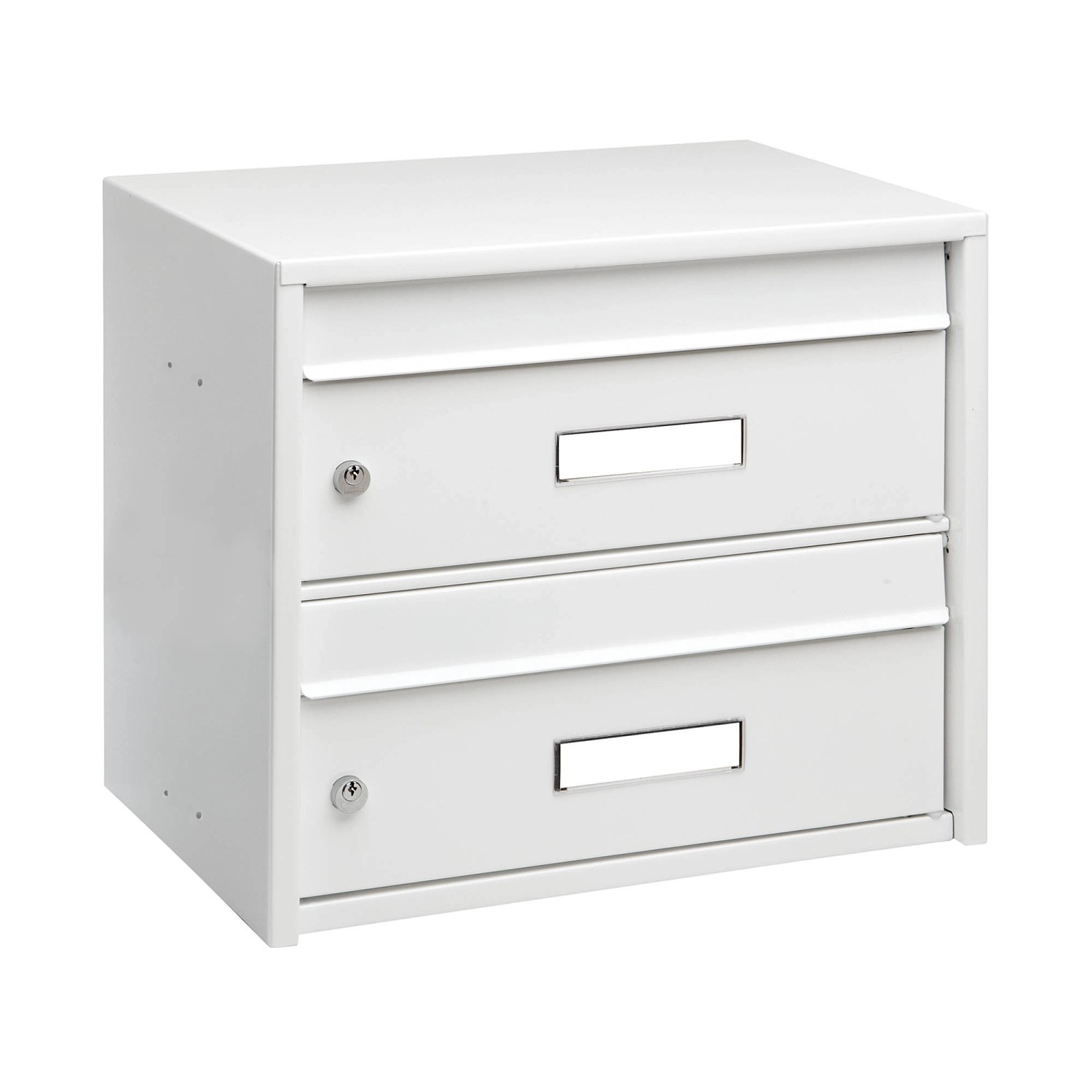 Burg Wächter Briefkasten / Briefkasten 2 Parteien / Wandbriefkasten Weiß / Wandbriefkasten Erweiterbar / Namensschild