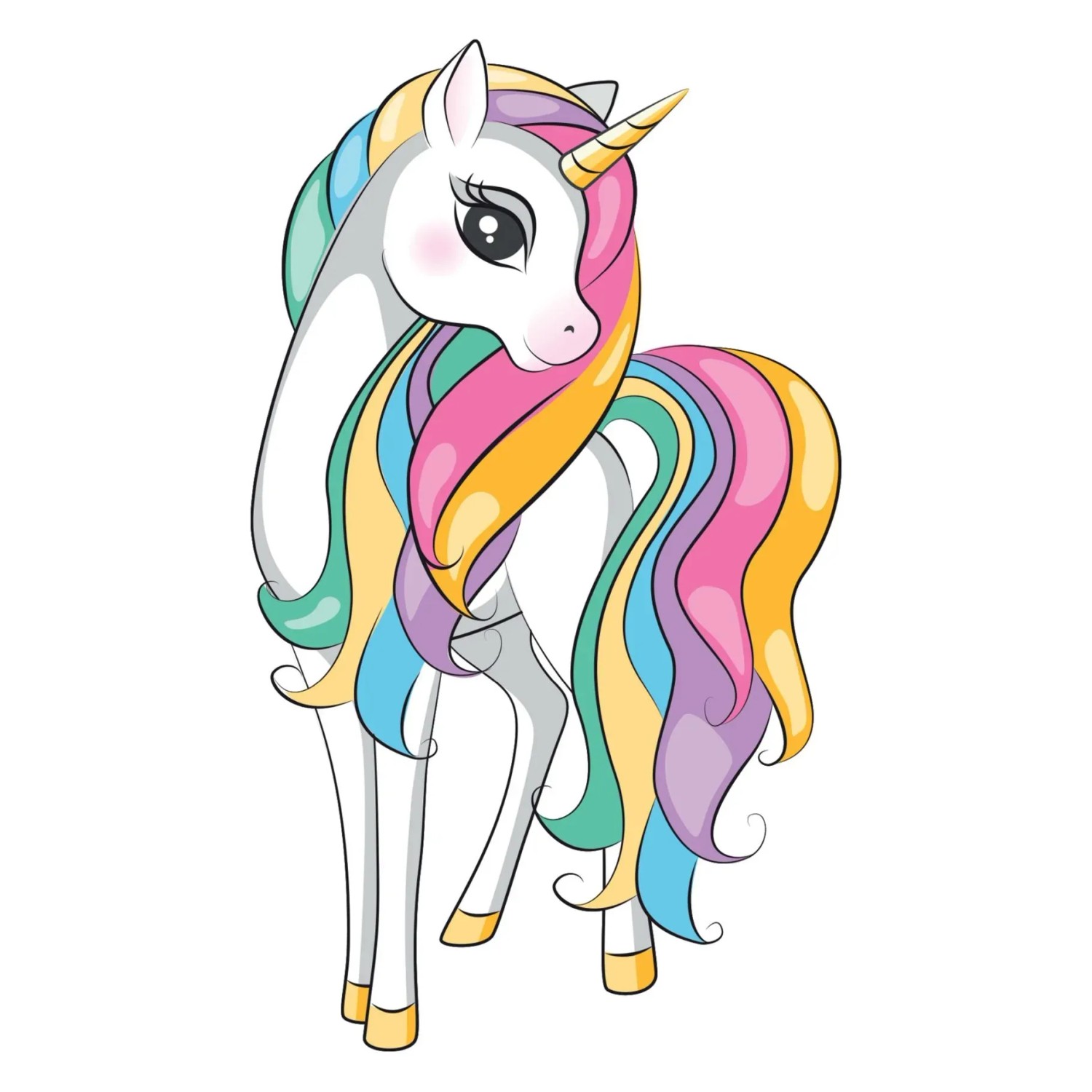 Sanders & Sanders Wandtattoo Einhörner Multicolor 8,5 x 15 cm 601423