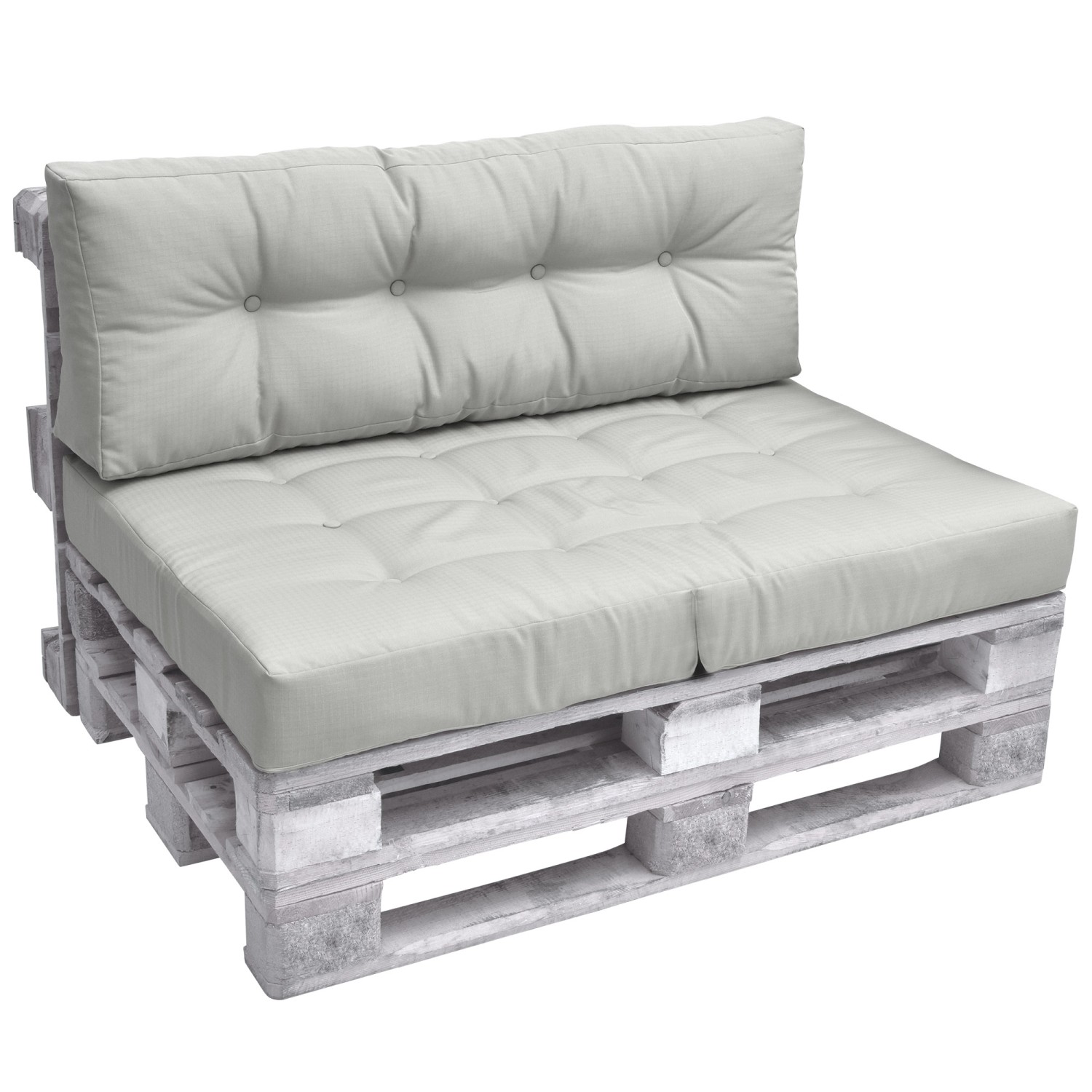 Beautissu ECO Elements Palettenkissen Sitz + Rücken Hellgrau 1tlg