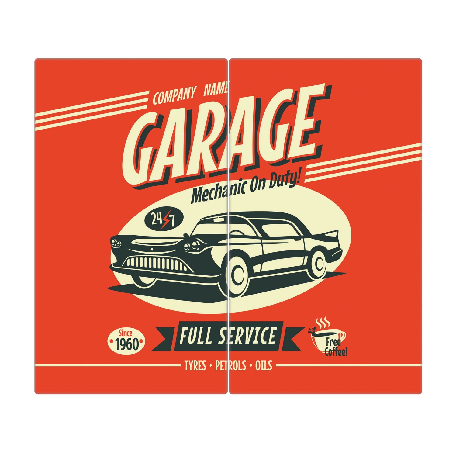 Banjado Herdabdeckplatte Glas 2 Teilig Je 30x52CM Schneidebrett Herdabdeckung Mit Motiv Full Service