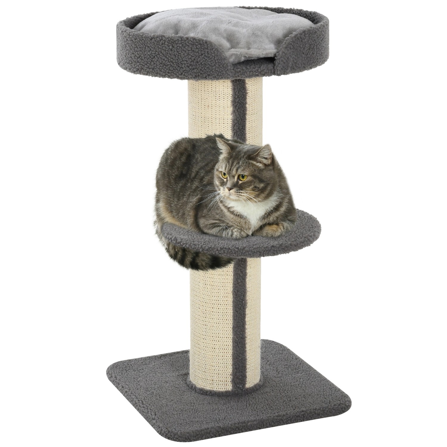 PawHut Katzenbaum Kratzstamm mit Plattform 45 x 45 x 91 cm