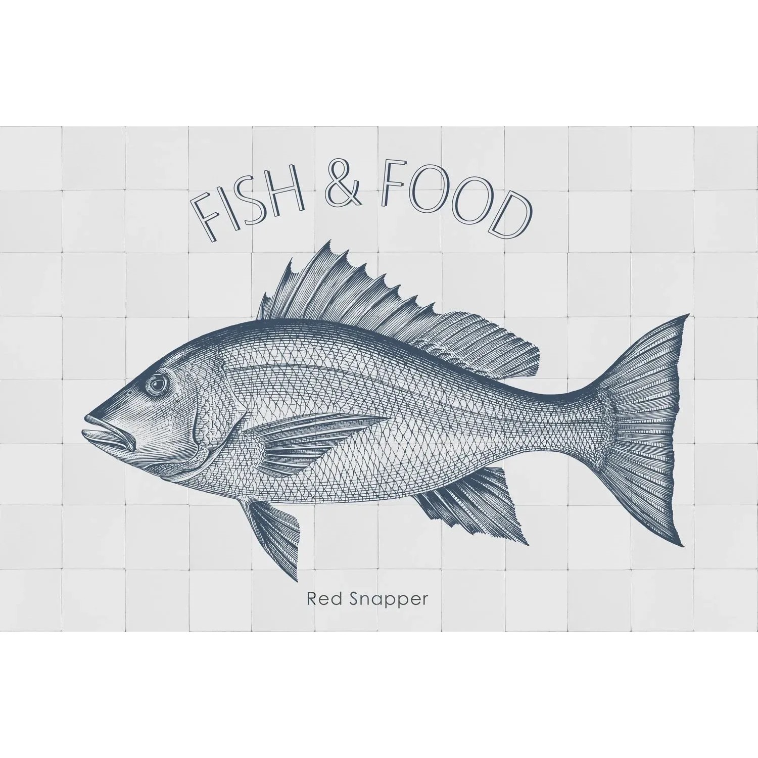 ESTAhome Wandtattoo Fisch Blau 70 x 46,5 cm 159037