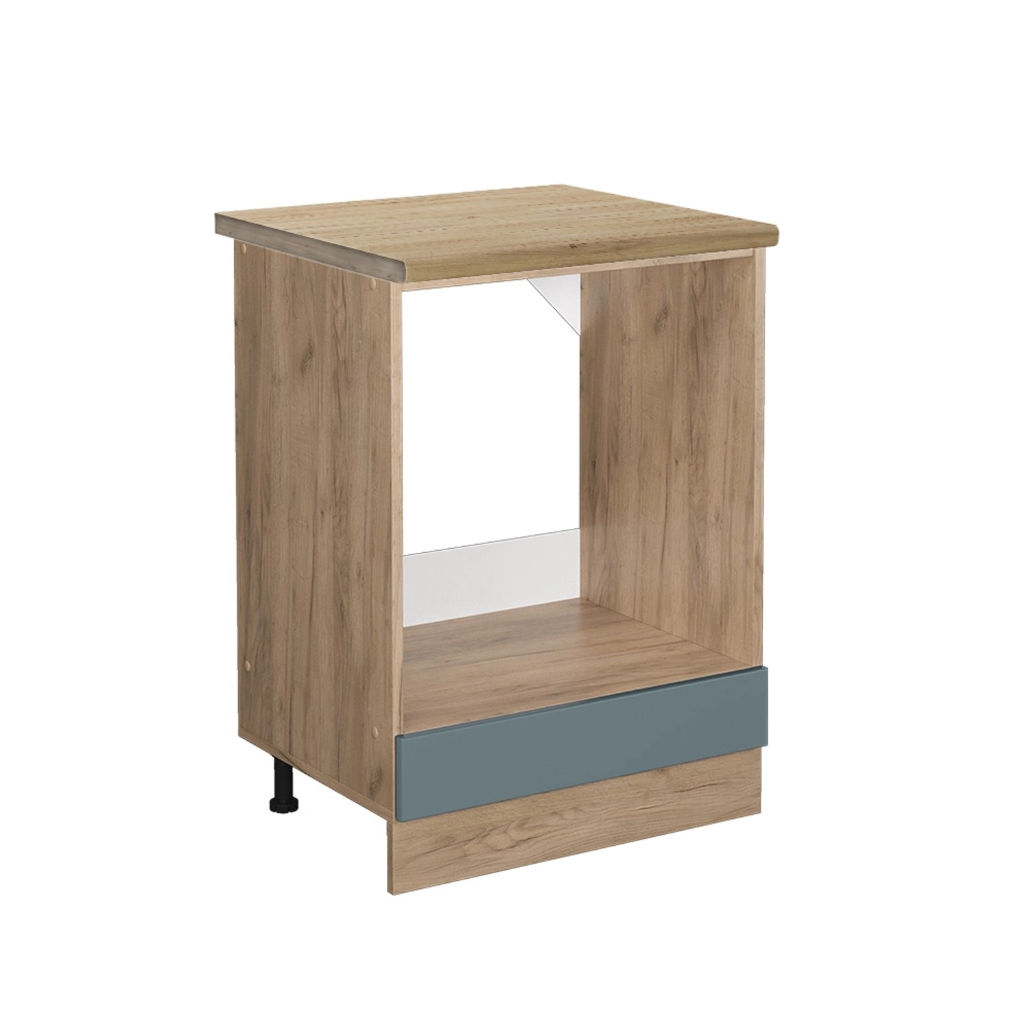 Vicco Herdumbauschrank R-Line Blau-Grau/Goldkraft Eiche 60 cm AP Eiche