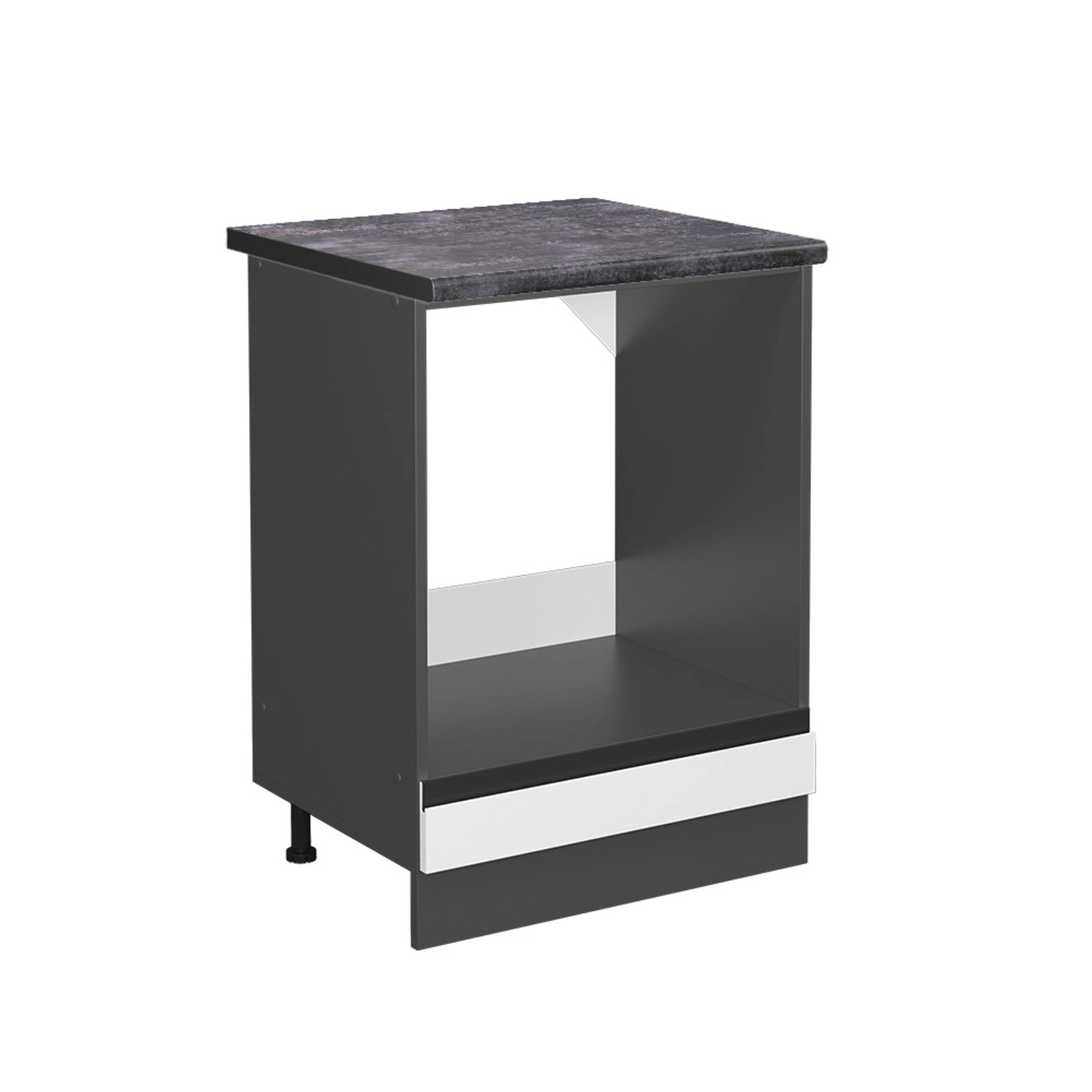 Vicco Herdumbauschrank R-Line Herdschrank Weiß/Anthrazit 60 cm AP Anthrazit