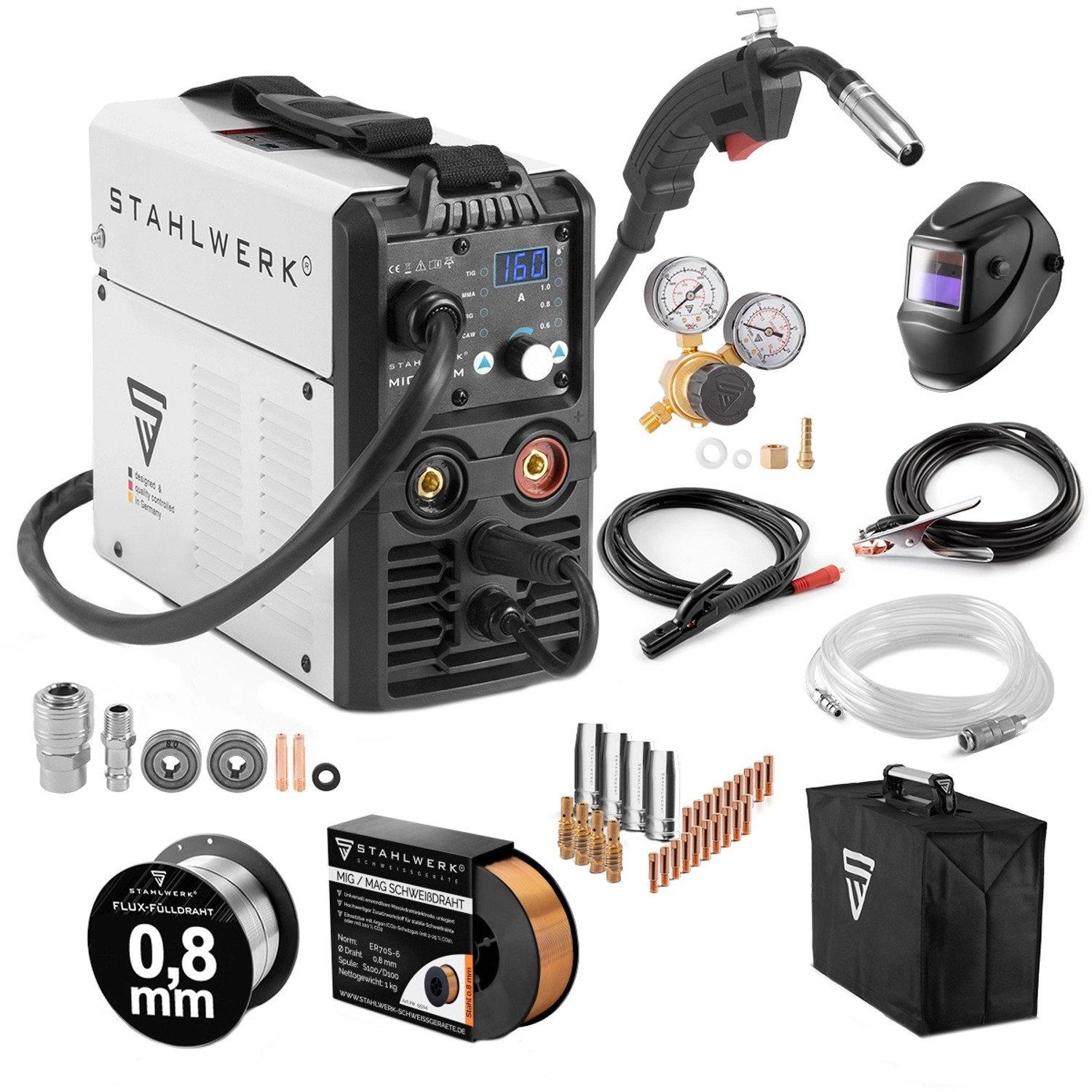 STAHLWERK Schweißgerät MIG MAG 160 M Vollausstattung IGBT mit echten 160 Ampere