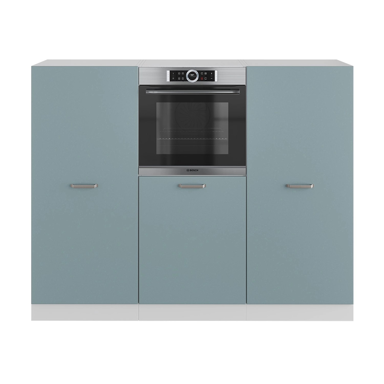 Vicco R-Line Einbauküche Blau-Grau/Weiß 180 cm ohne Arbeitsplatte ohne E-Geräte