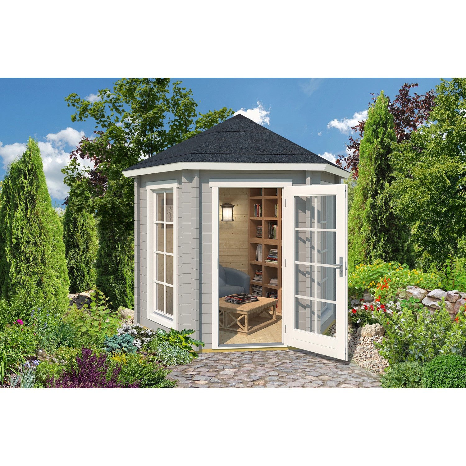 Lasita Maja Pavillion Inverness 44 Lichtgrau 280 cm x 242 cm