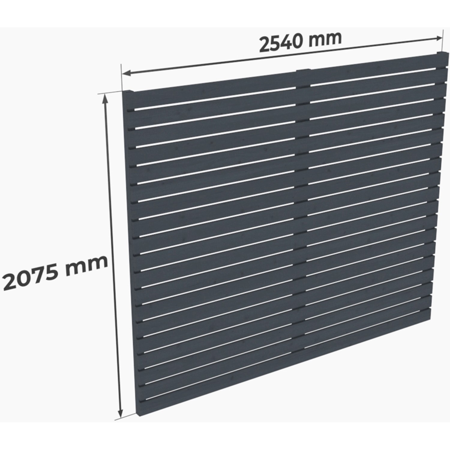Holzbrüder Carport-Seitenwand Ralf Fichte 207,5 cm x 254 cm Anthrazitgrau
