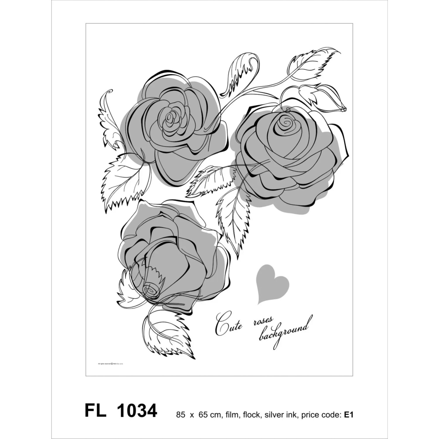 Sanders & Sanders Wandtattoo Blumen Grau und Weiß 65 x 85 cm 600299