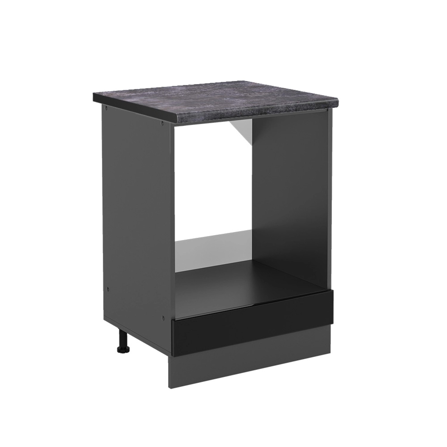 Vicco Herdumbauschrank R-Line Schwarz Hochglanz/Anthrazit 60 cm AP Anthrazit