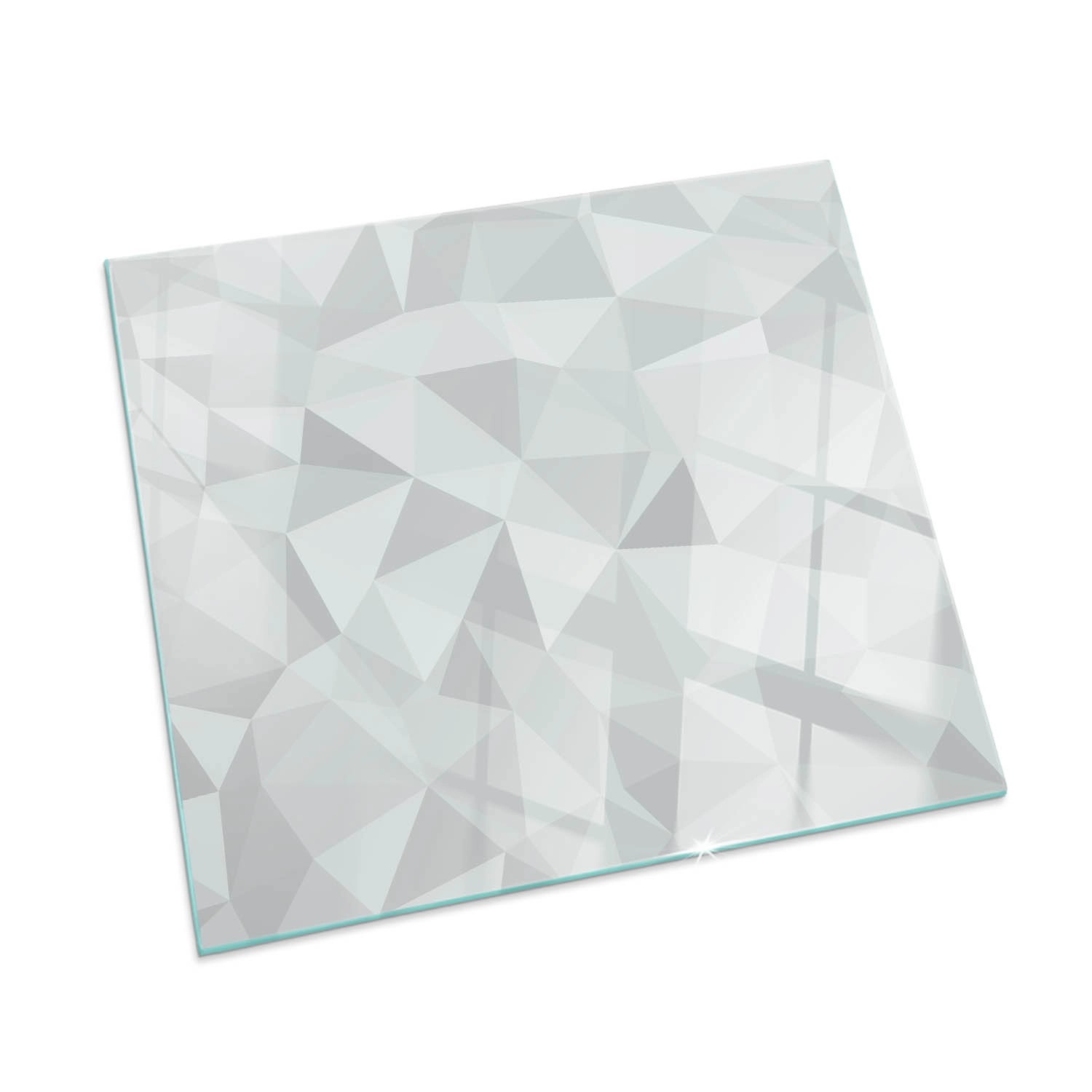 Tulup Glasplatte für Kamin Abstraktes Geometrisches Muster Glas unter Kamin Quadrat 60x60 cm Grau Glasplatte für Kamin Glasplatte unter Kamin