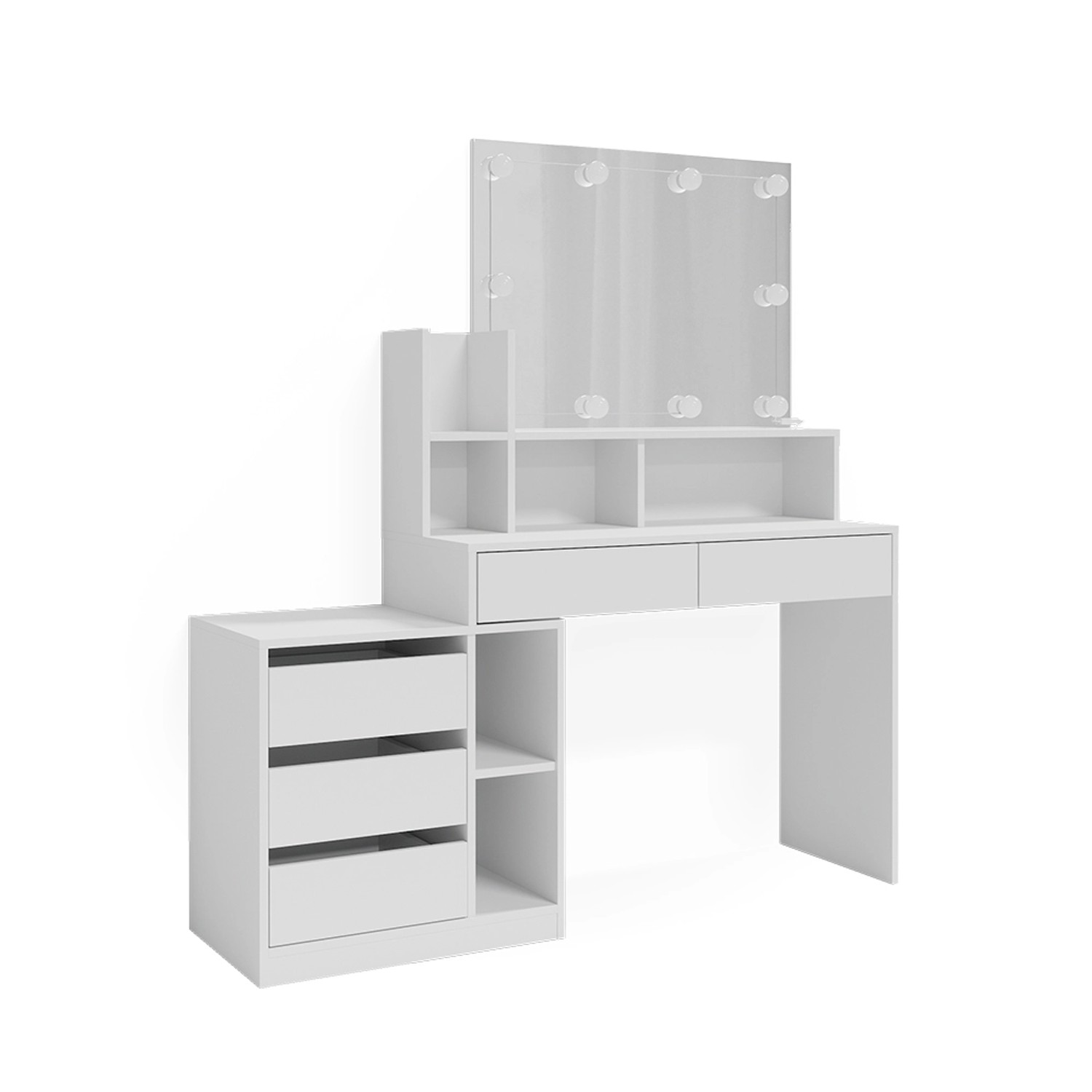 Vicco Schminktisch Anja Weiß 139.8 cm mit LED Beleuchtung