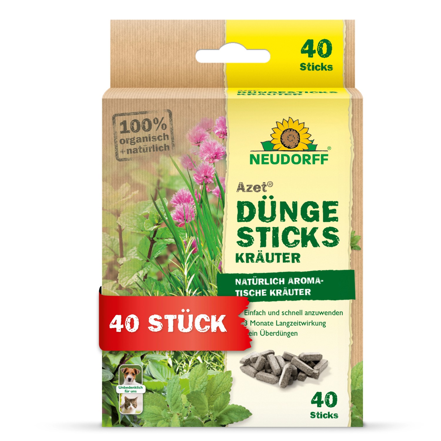 Neudorff Azet Düngesticks für Kräuter 40 Stk.