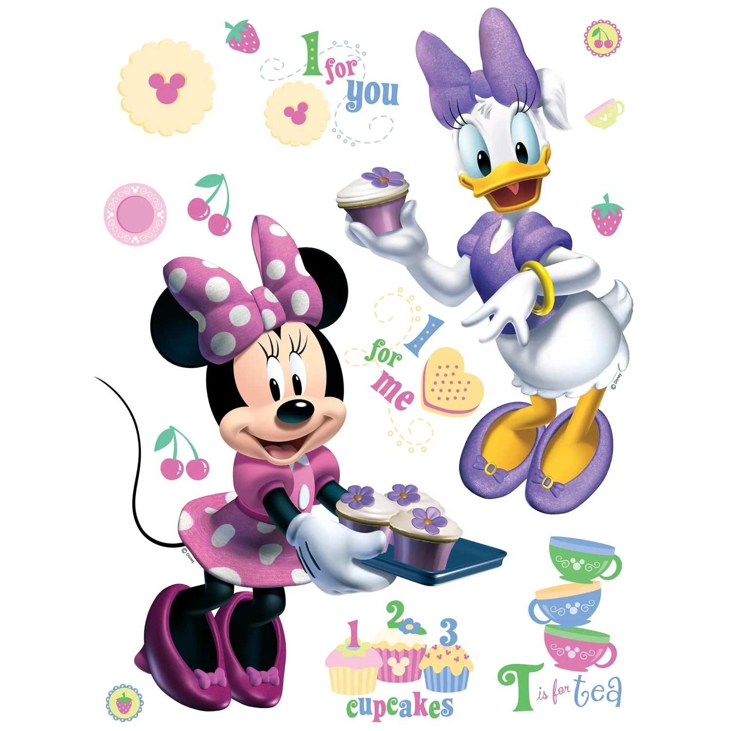 Disney Wandtattoo Minnie Maus & Daisy Duck Rosa und Lila 65 x 85 cm 600184