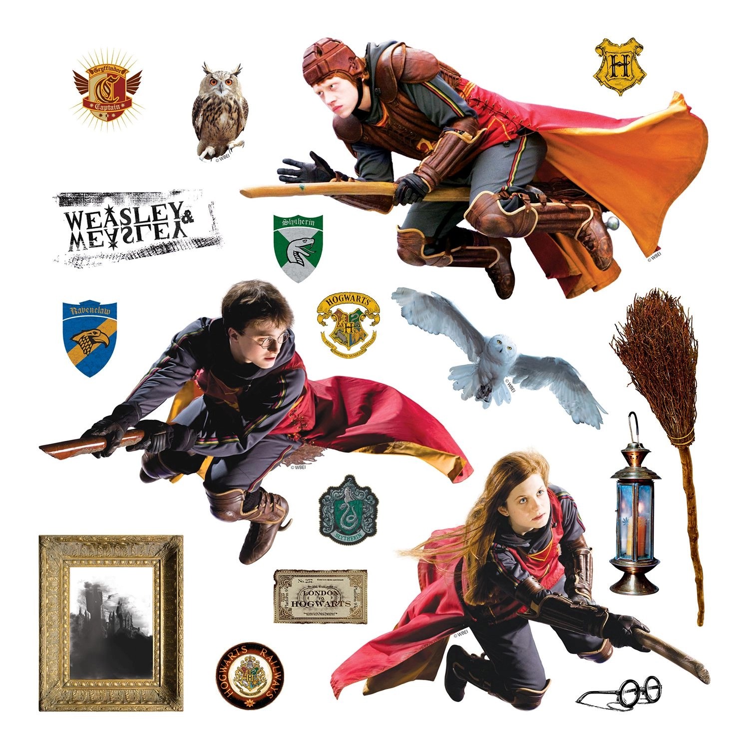 Sanders & Sanders Wandtattoo Harry Potter Grau und Rot 30 x 30 cm 601336