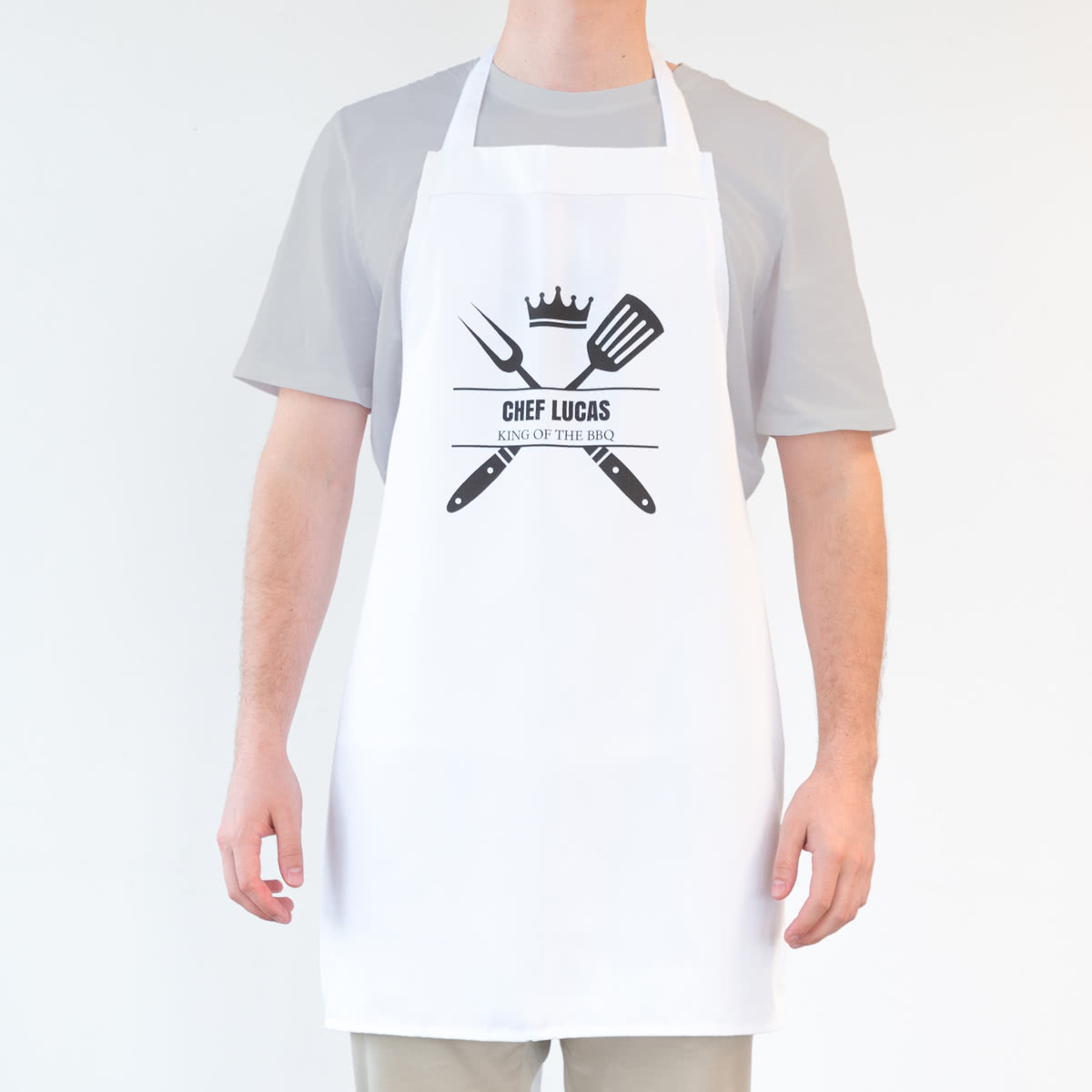 Personalisierte Kinderschürze bedrucken lassen | Farbe Weiss | Kochschürze für Kinder mit Foto oder Wunschtext selbst gestalten