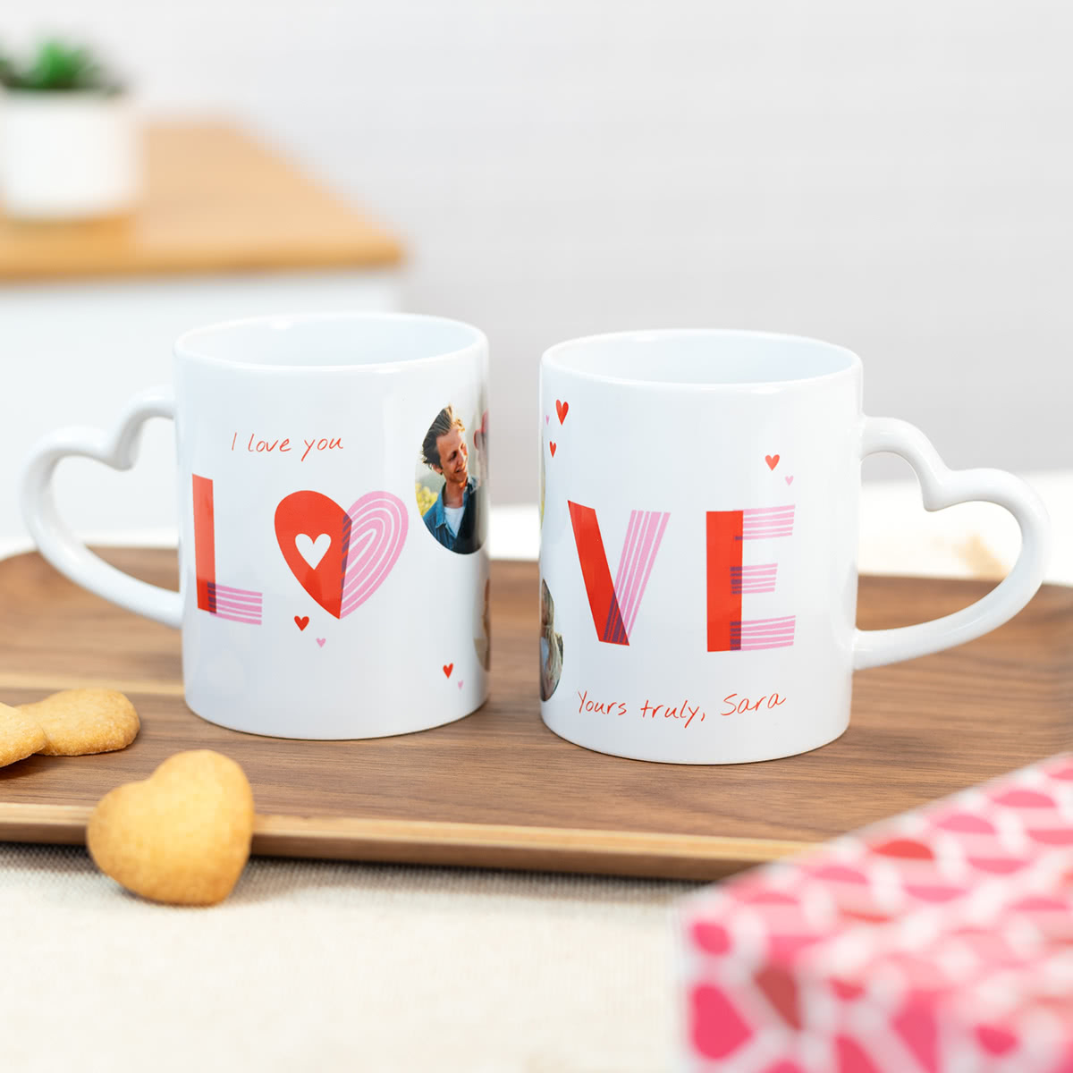 Personalisierte Partnertassen Herz