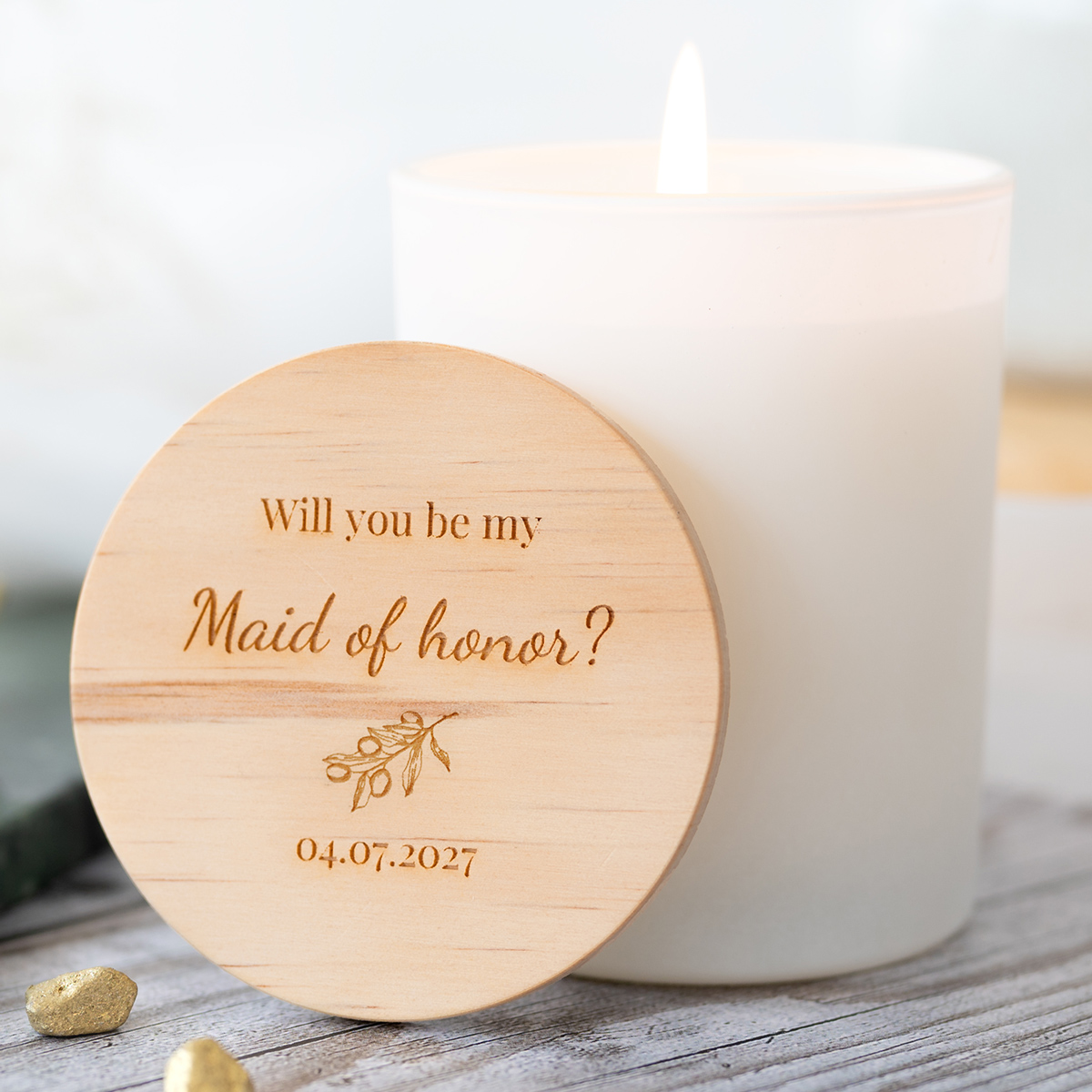 Duftkerze 10 x 8 cm mit mit Gravur