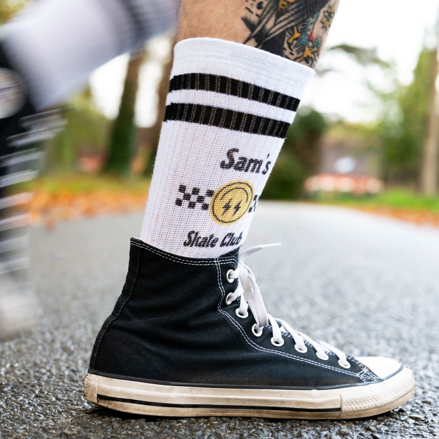 Sportsocken personalisiert Schwarz Grösse 42-46