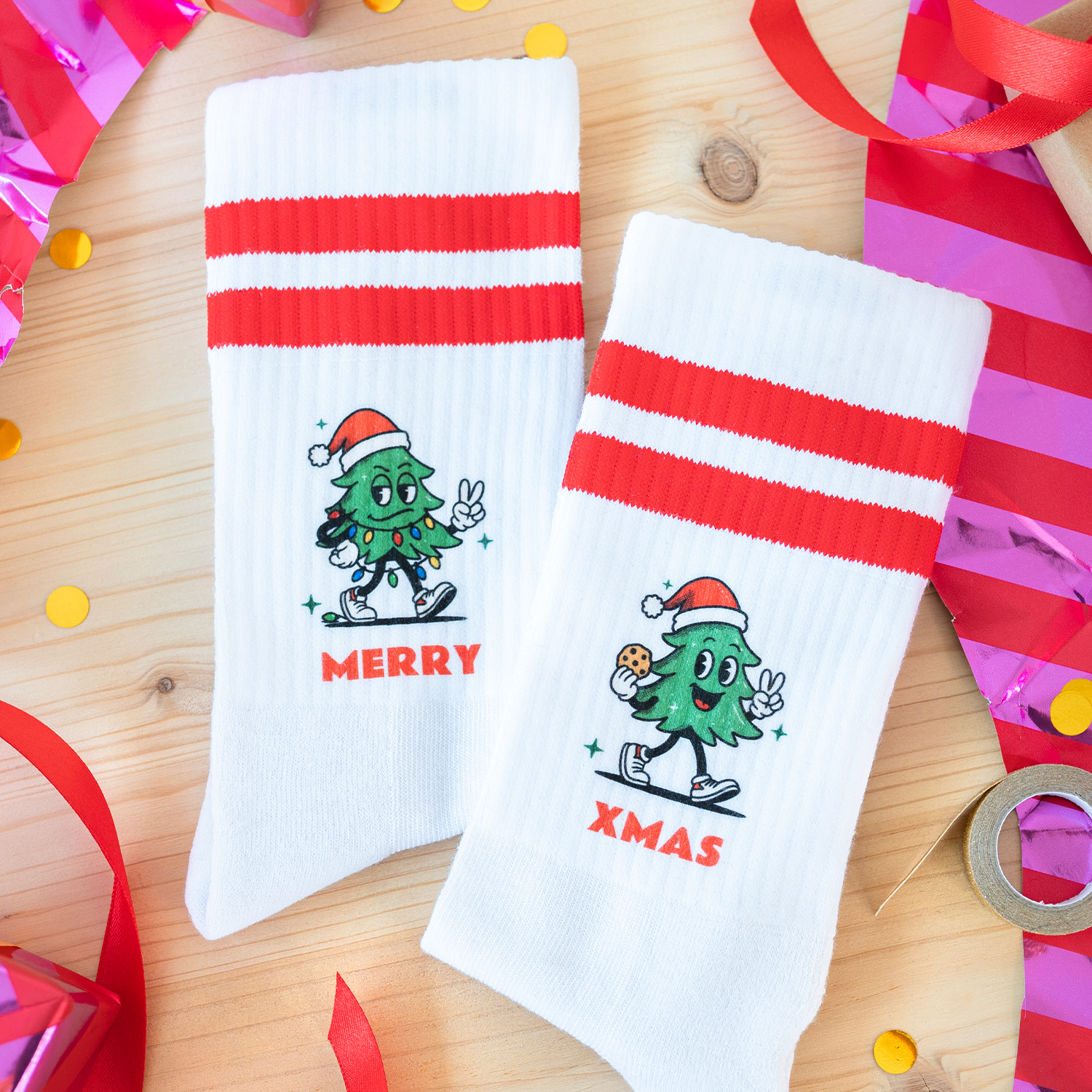 Sportsocken personalisiert Rot Grösse 42-46