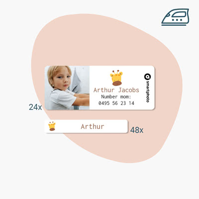 Bügeletiketten Set personalisiert - 72 Stk.