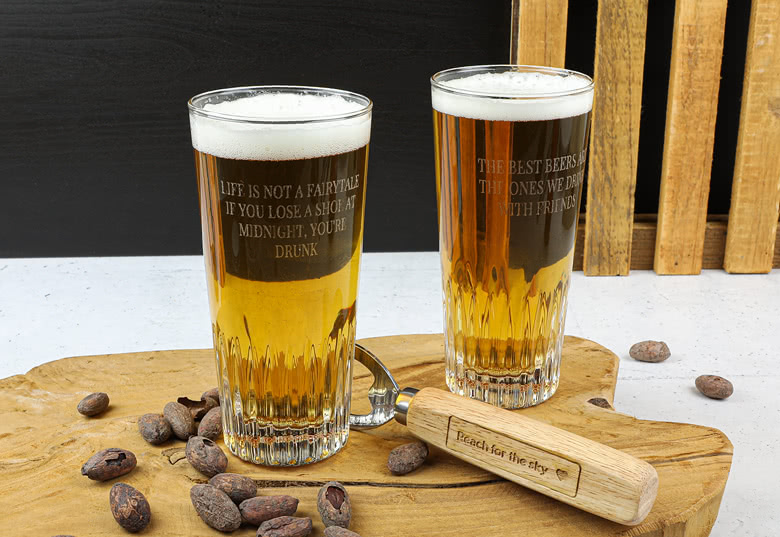 Biergläser mit Gravur personalisiert - 2 Stk.