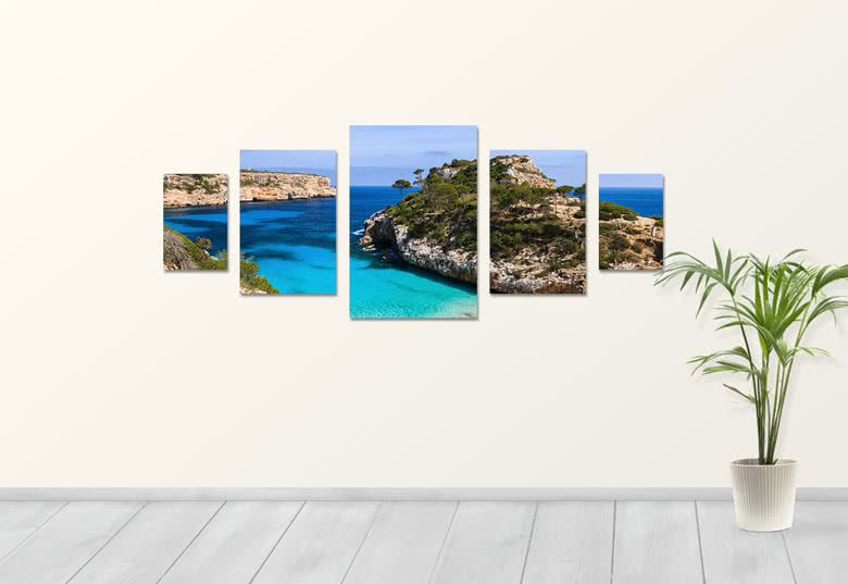 Fotowand Forex Galerie 5 Felder Panorama