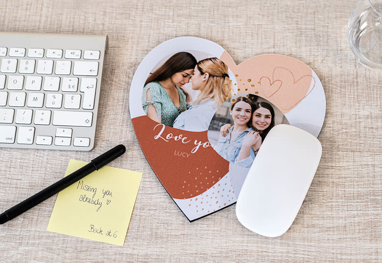 Mousepad in Herzform mit eigenem Foto