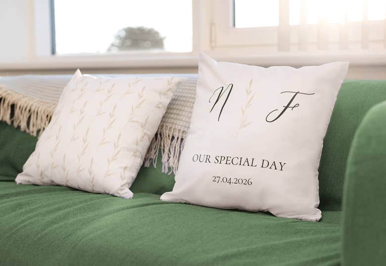 Kissenbezug mit Foto personalisiert (40x40, doppelseitig bedruckt, Polyester)