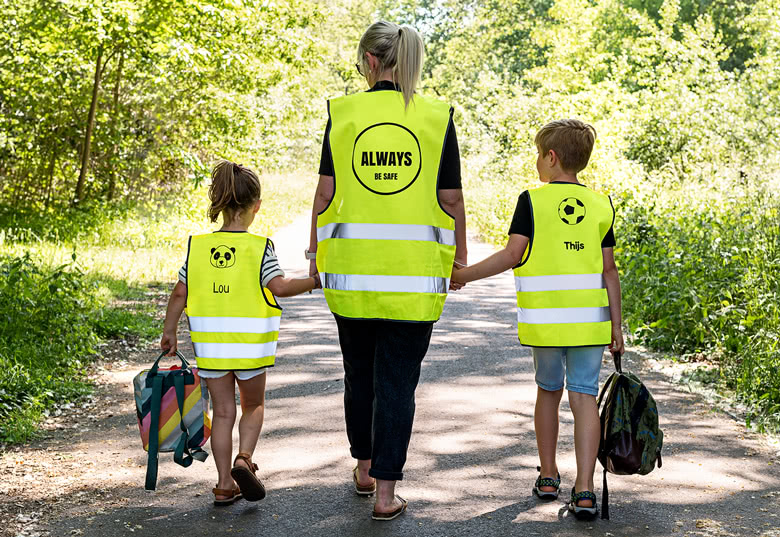Warnweste Kinder personalisiert mit Aufdruck (10-12 Jahre)