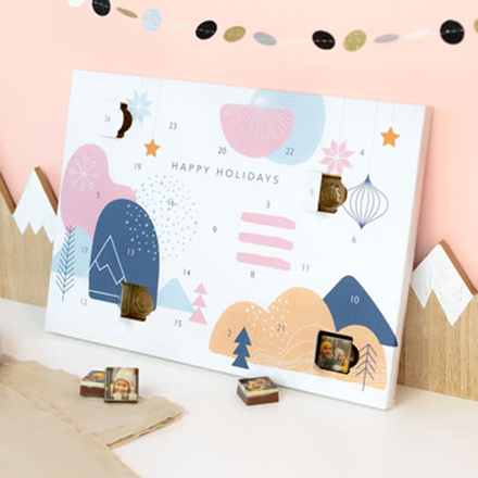 Adventskalender mit Schokolade Winter Comic