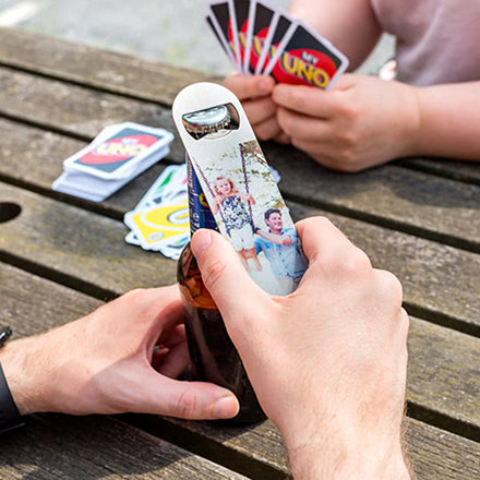 Flaschenöffner personalisiert mit Foto auf Metall