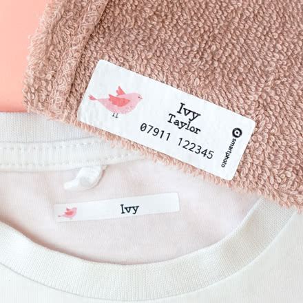 Bügeletiketten Set personalisiert - 72 Stk.