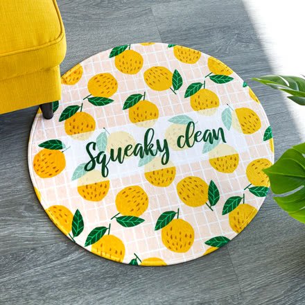 Runde Bodenmatte mit Foto personalisiert