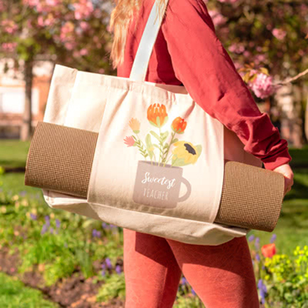 Yogatasche aus Leinen personalisiert