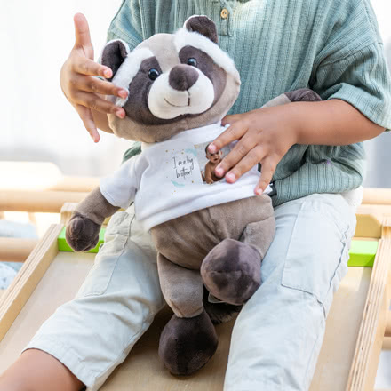Kuscheltier Waschbär mit Foto-Shirt