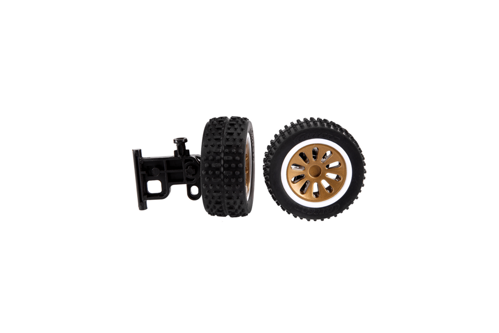 |2 Vorderreifen mit Lenkachse für Carrera RC Buggy  blue (202005)|