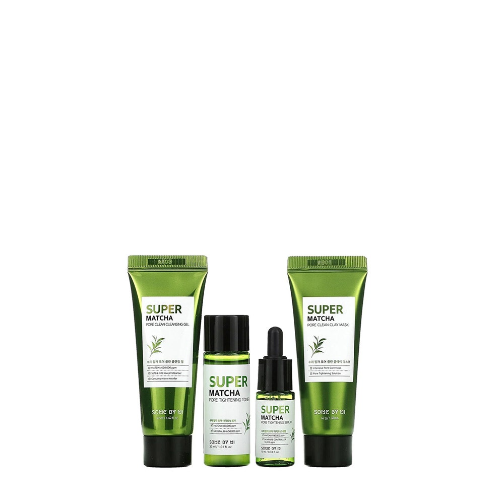 Some by Mi - Super Matcha Pore Care Starter Kit Multipack - Multifunktionales GesichtSet Für Ölige Haut
