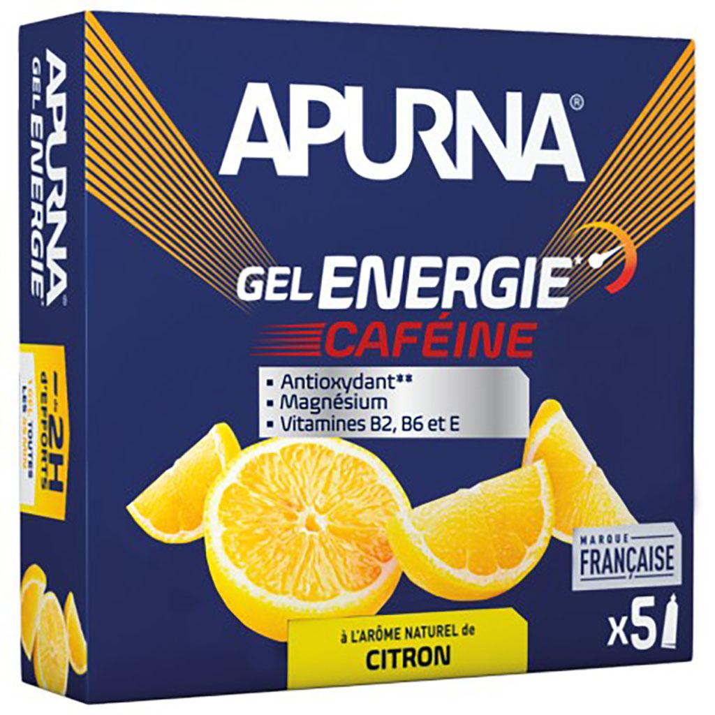 Lot von 5 Energiegelen Zitrone Koffein Schwierige Passage Apurna