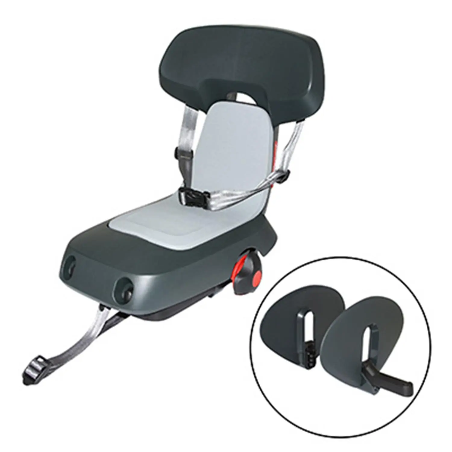 Babytrage Rücksitz zur Befestigung am Gepäckträger Schraubstockbefestigung Kissen hellgrau Polisport Guppy 6 ans - 35 kgs Homologué