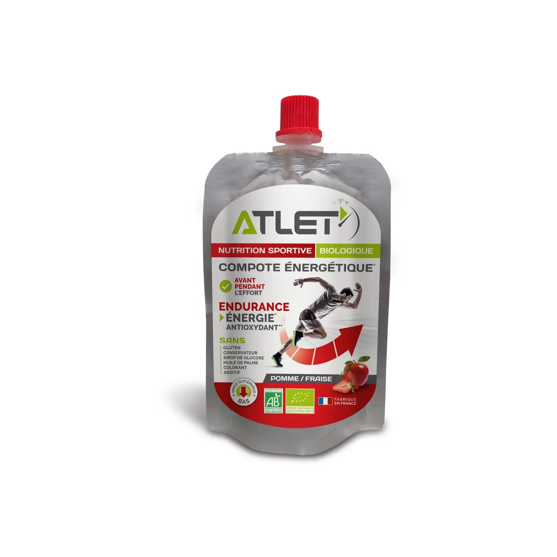 Bio-Energie-Apfel-Erdbeerpüree ATLET Nutrition